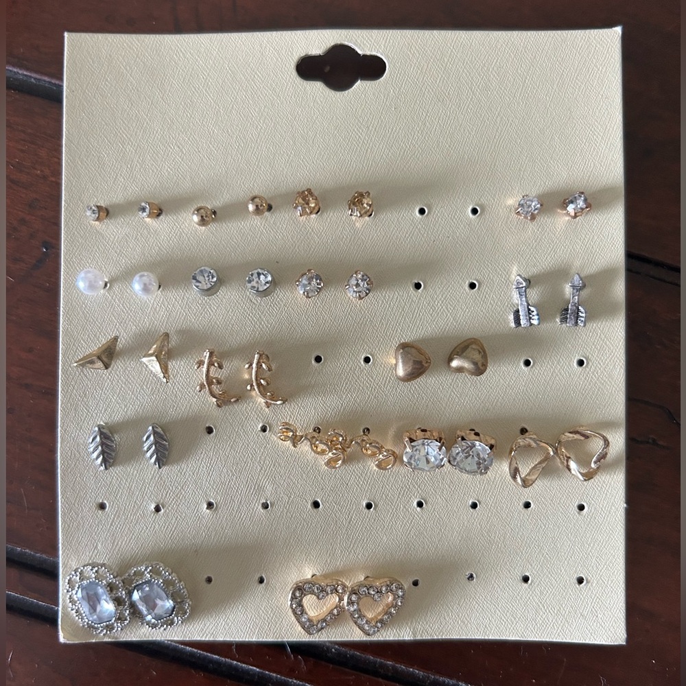 Silver and Gold Stud Earring Bundle